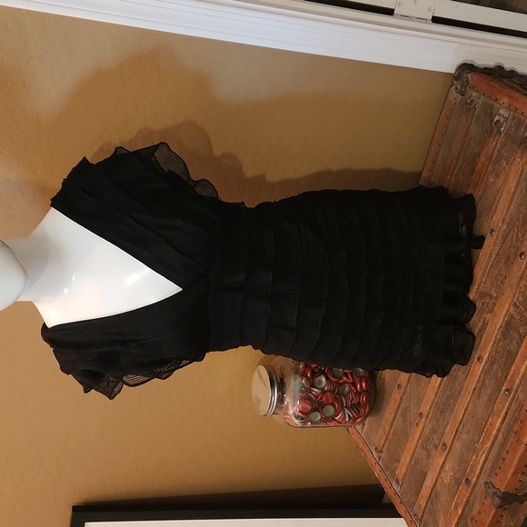 Max Studio Black Ruffle Dress (0790) - Picture 3 of 6